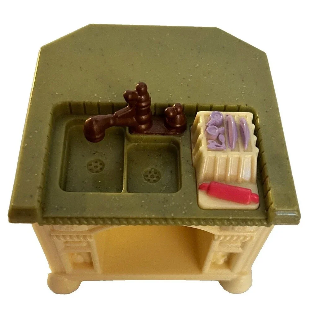 Fisher Price Loving Family Kitchen 2008 Refrigerator Sink Whistling Stove WORKS